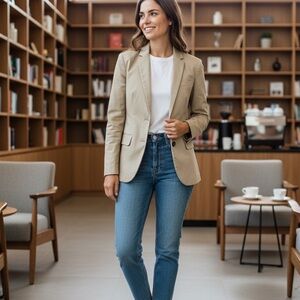 GAP Khaki Cotton Blazer Jacket NWT Women’s Small Classic Tan